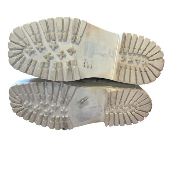 Revolve Larroude Hailey Square Toe Ivory Block Heel Leather Booties - Picture 6 of 10